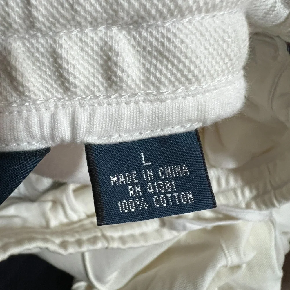 Polo Ralph Lauren Sweatpants Mens Large Beige White Crest Big Pony‎ Wide Leg